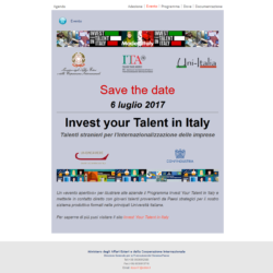 Invest your talent in Italy